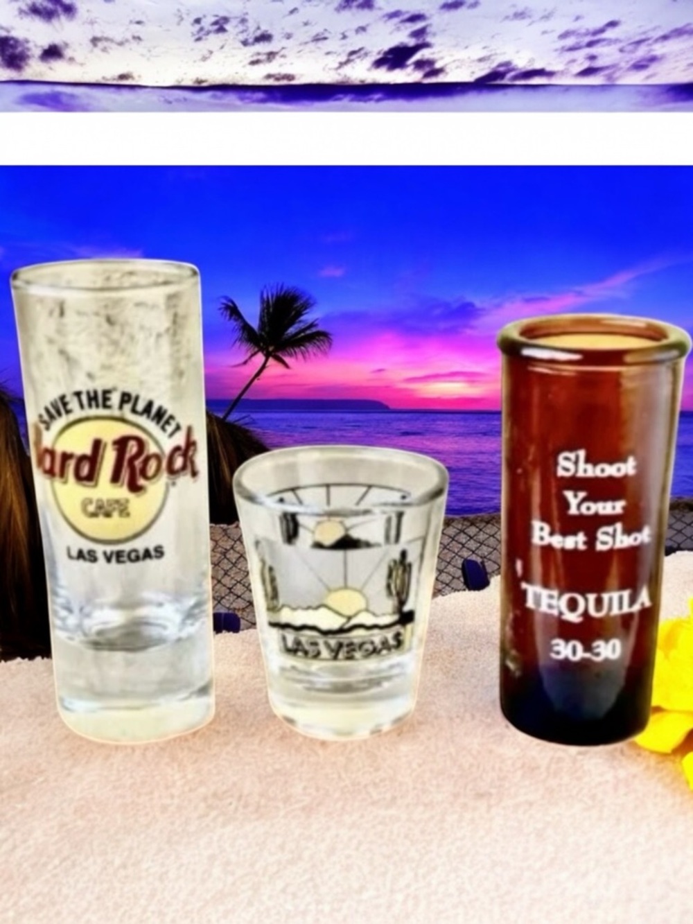 Hard Rock Cafe Shot Glass Las Vegas + 2 More